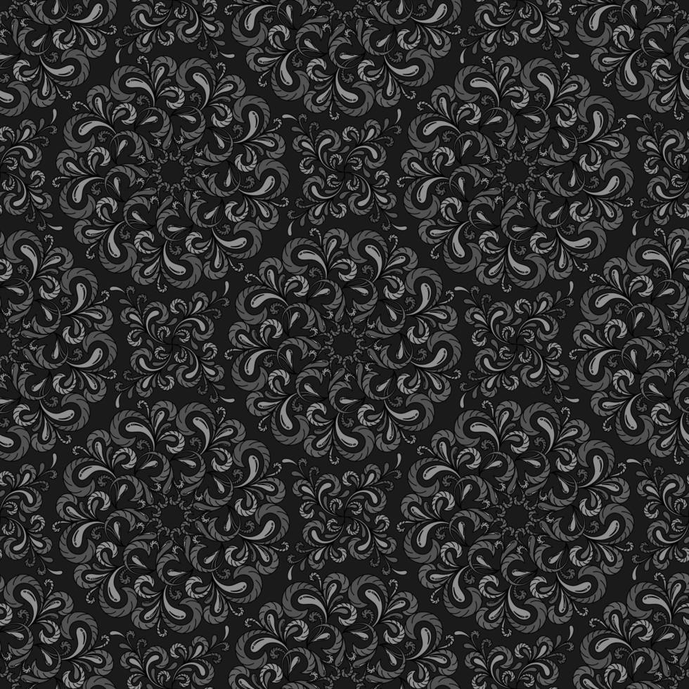 zwarte naadloze vectorachtergrond met ronde monogrammen vector