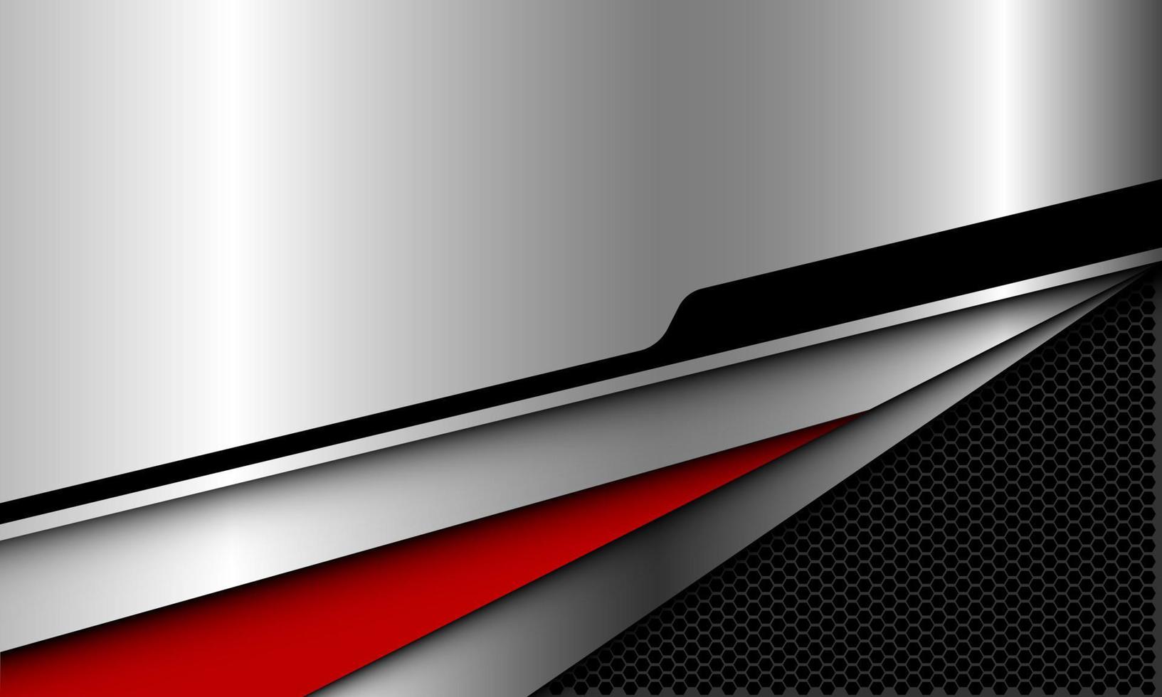 abstract zilver rood zwart grijs zeshoek mesh overlap geometrisch ontwerp modern futuristisch technologie achtergrond vector