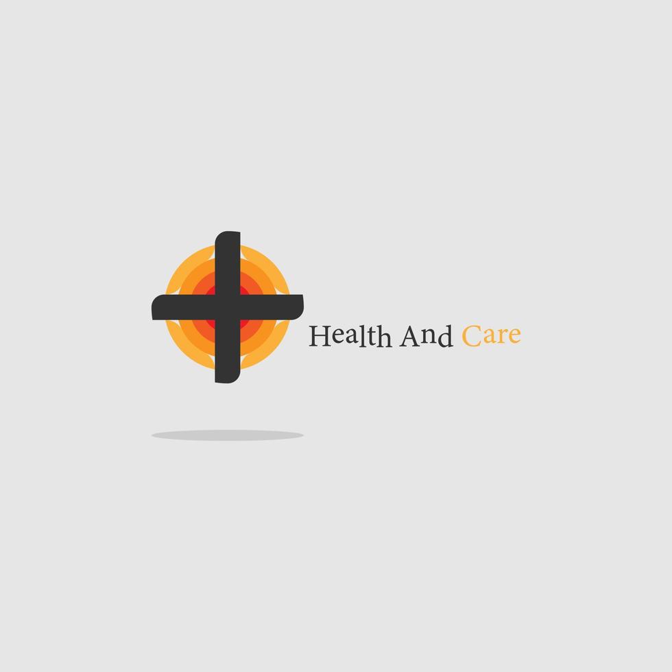 logo pictogram ontwerp gezondheid en zorg schaduw van oranje voor gezondheidsbedrijven, luxe eenvoudig elegant trendy eps 10 vector