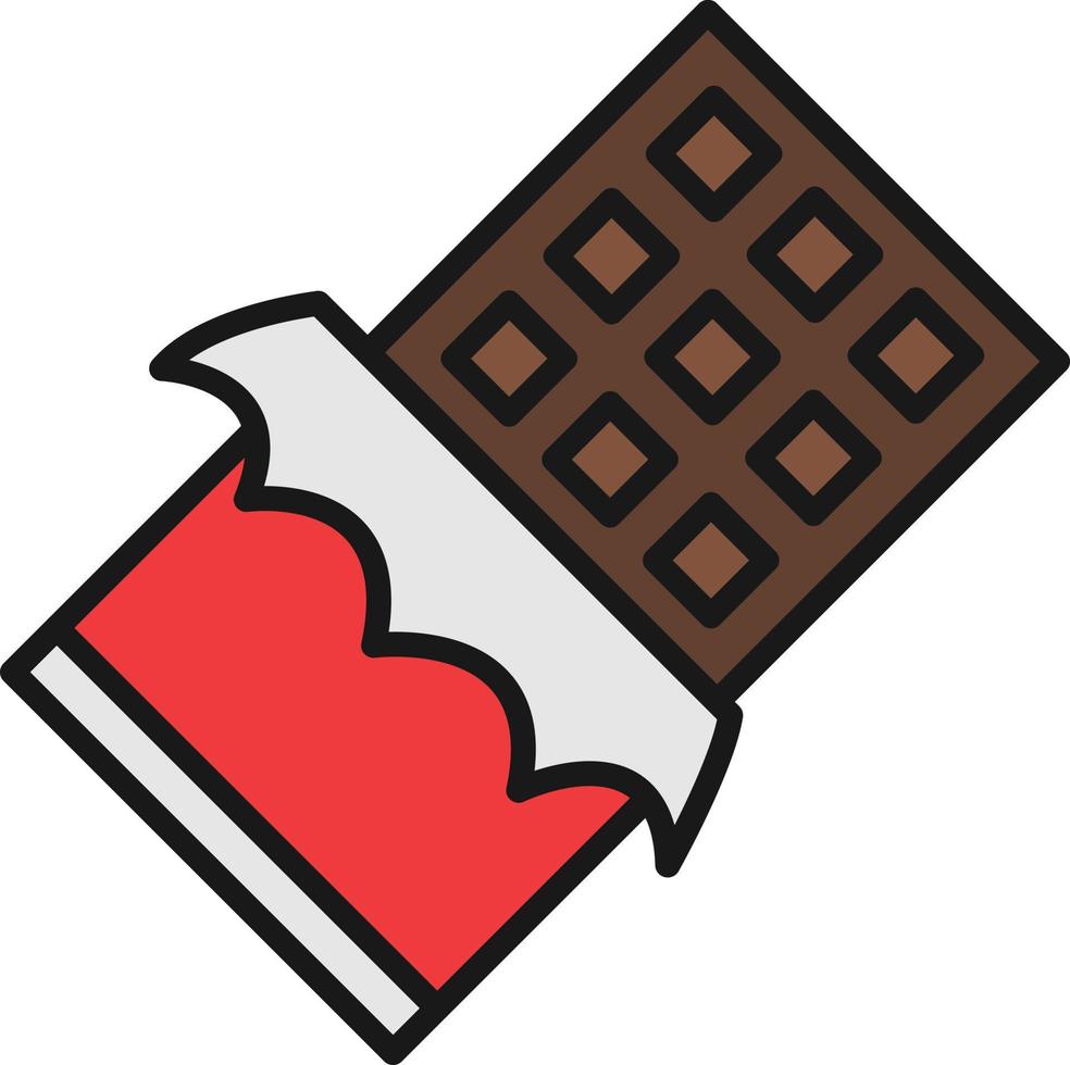 chocoladereep lijn gevuld vector