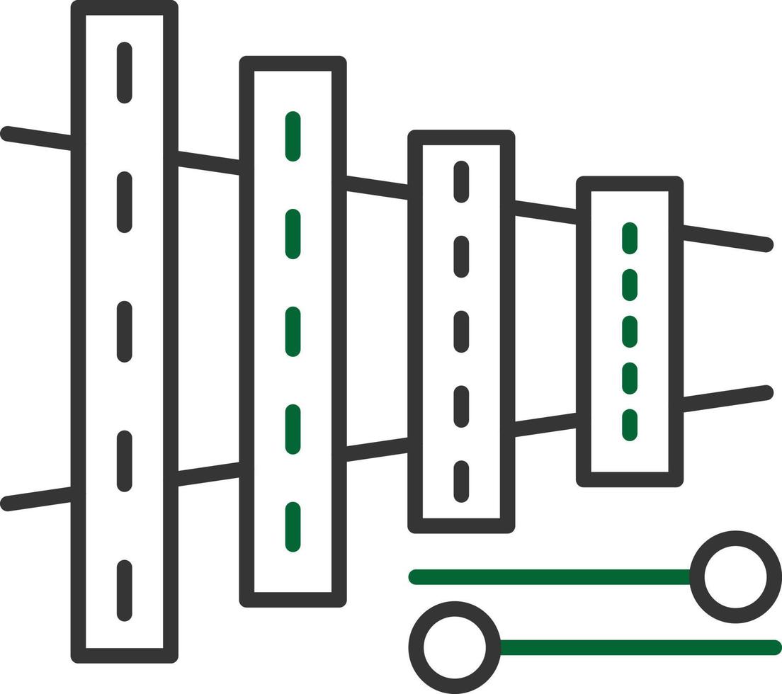 xylofoon lijn twee kleuren vector