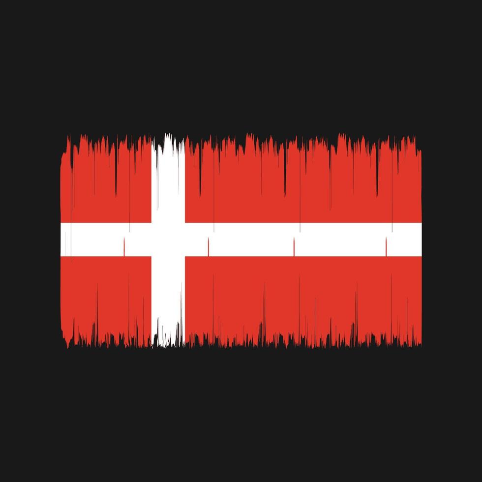 Denemarken vlag borstel. nationale vlag vector