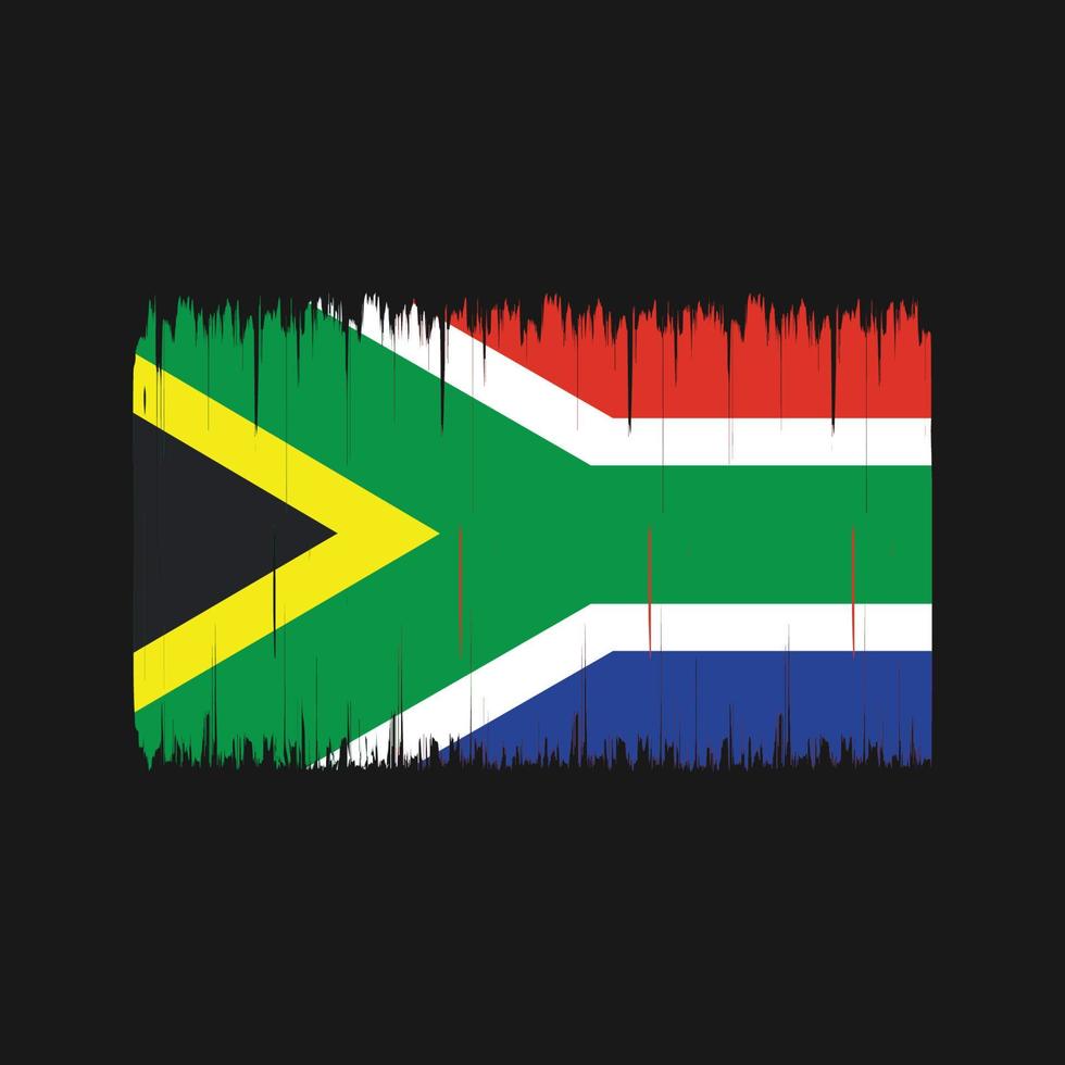 vlagborstel van zuid-afrika. nationale vlag vector