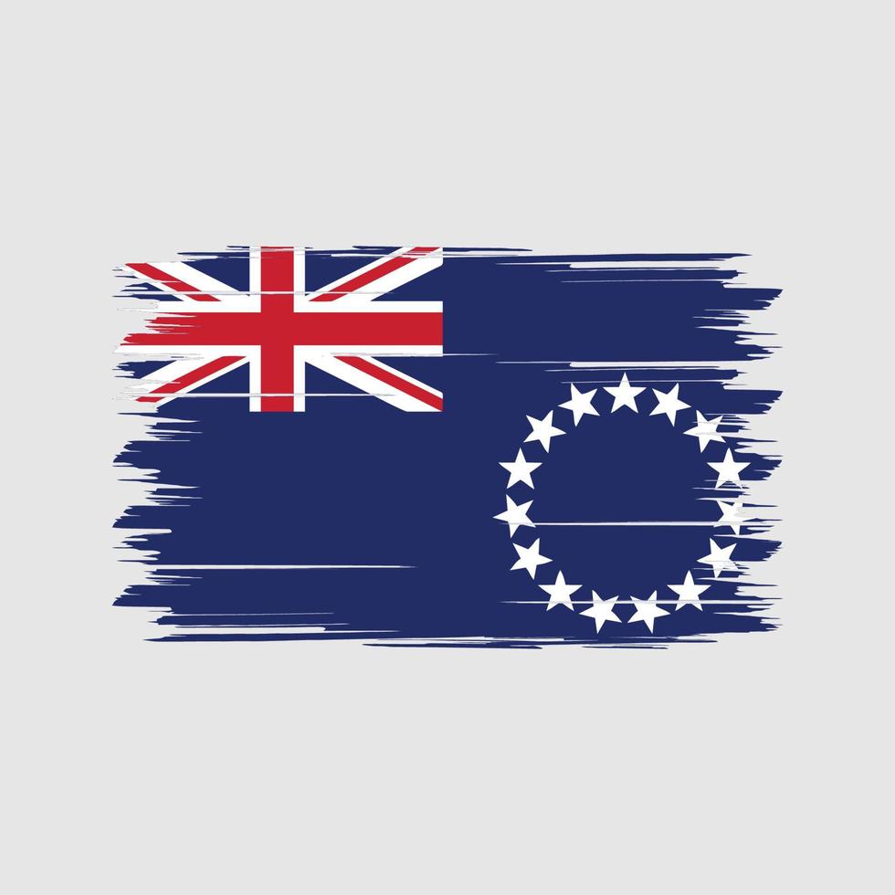 kookeilanden vlagborstel. nationale vlag vector