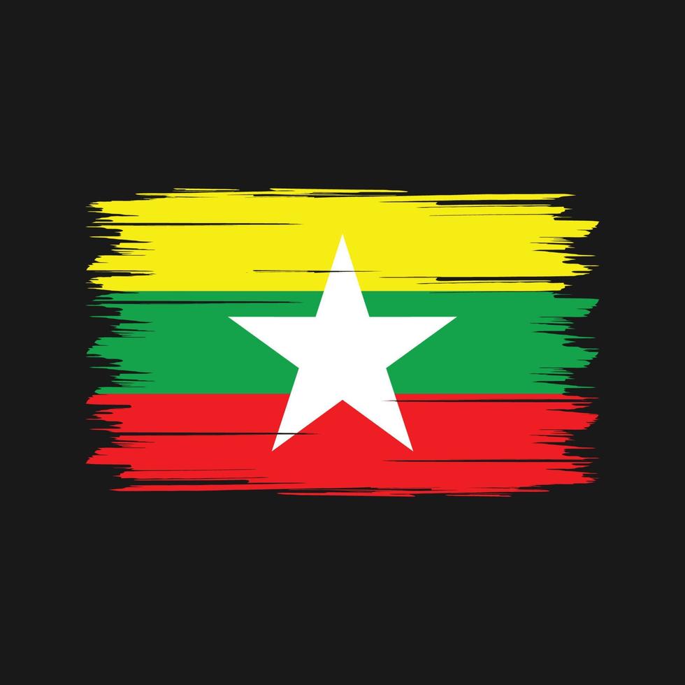 Myanmar vlag borstel. nationale vlag vector