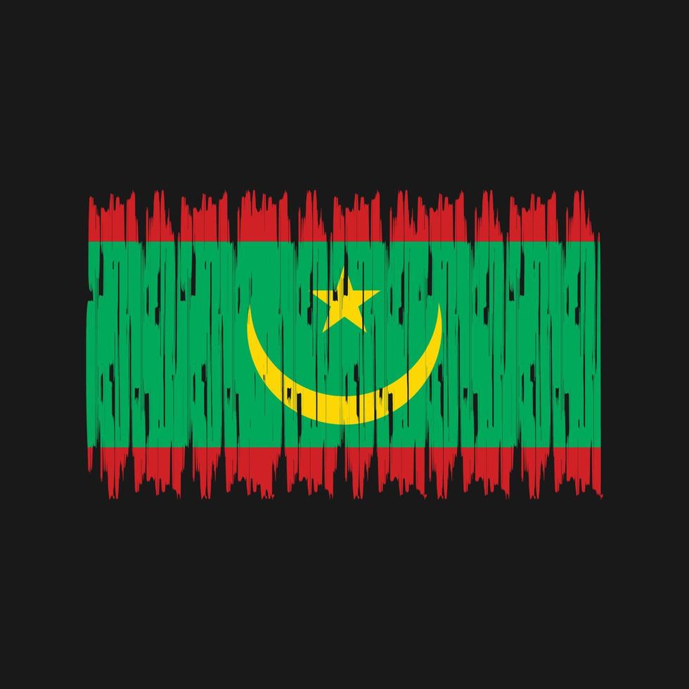 Mauritanië vlag penseelstreken. nationale vlag vector