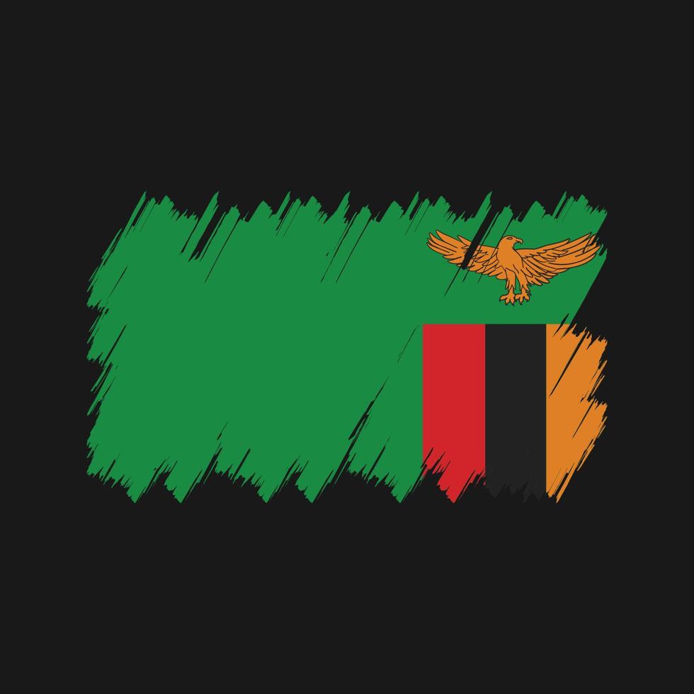 Zambia vlag borstel vector. nationale vlag vector