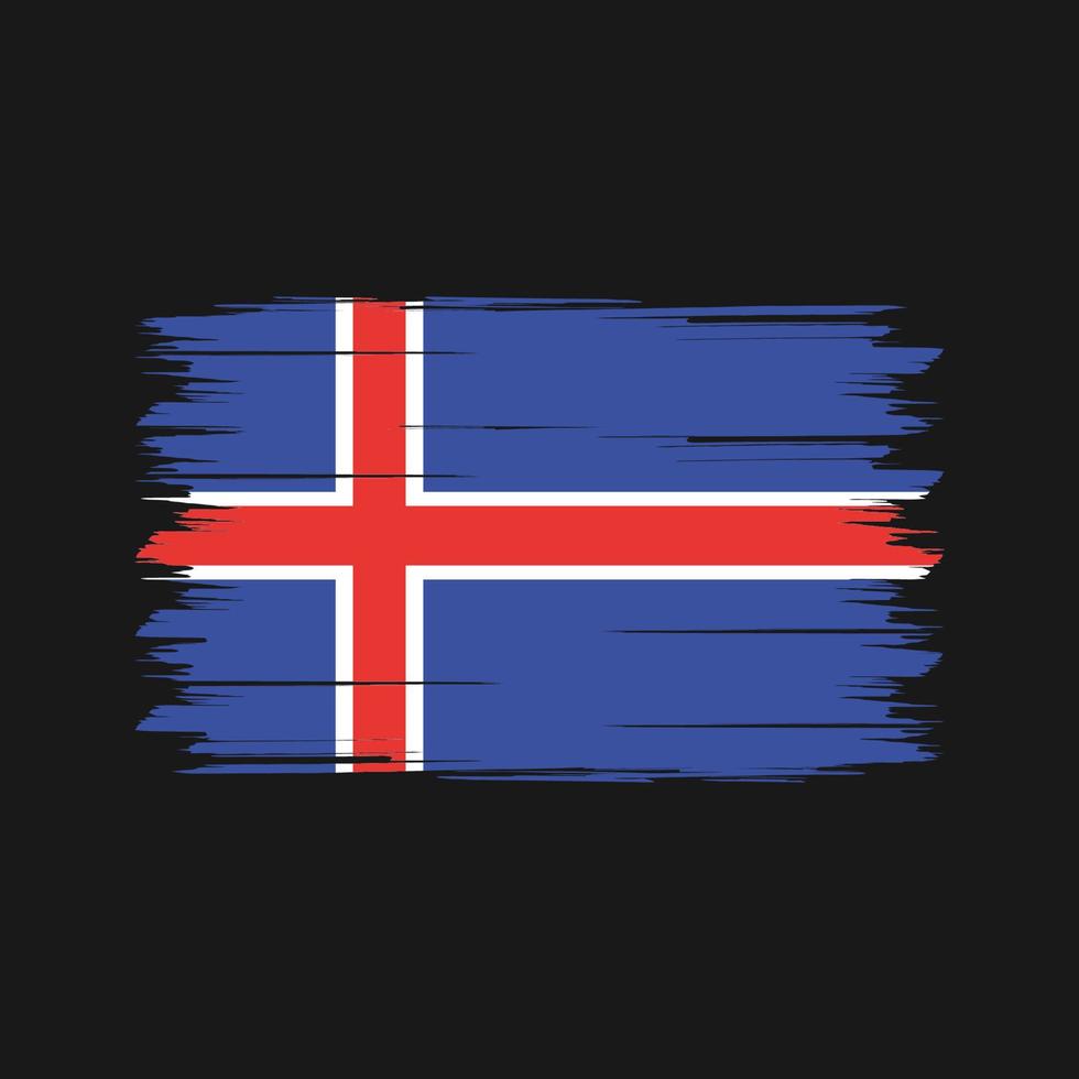 IJsland vlag borstel. nationale vlag vector