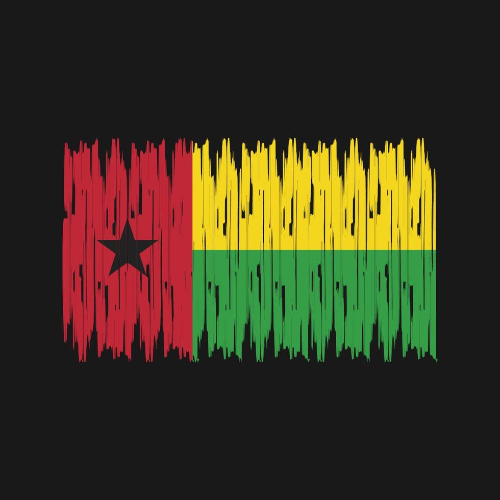 guinea bissau vlag penseelstreken. nationale vlag vector