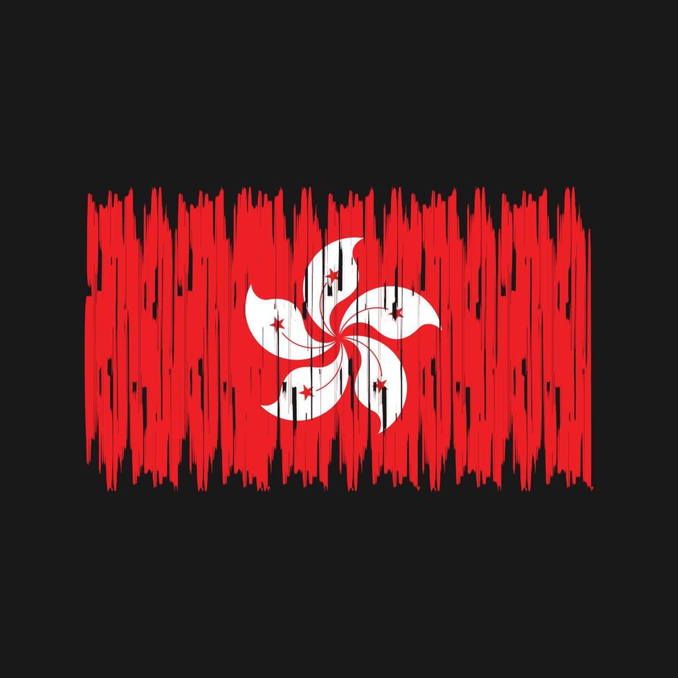 hong kong vlag penseelstreken. nationale vlag vector