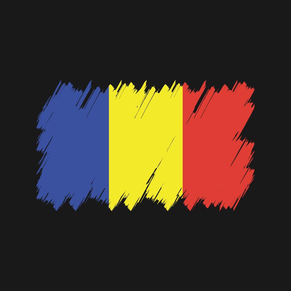 Roemenië vlag borstel vector. nationale vlag vector