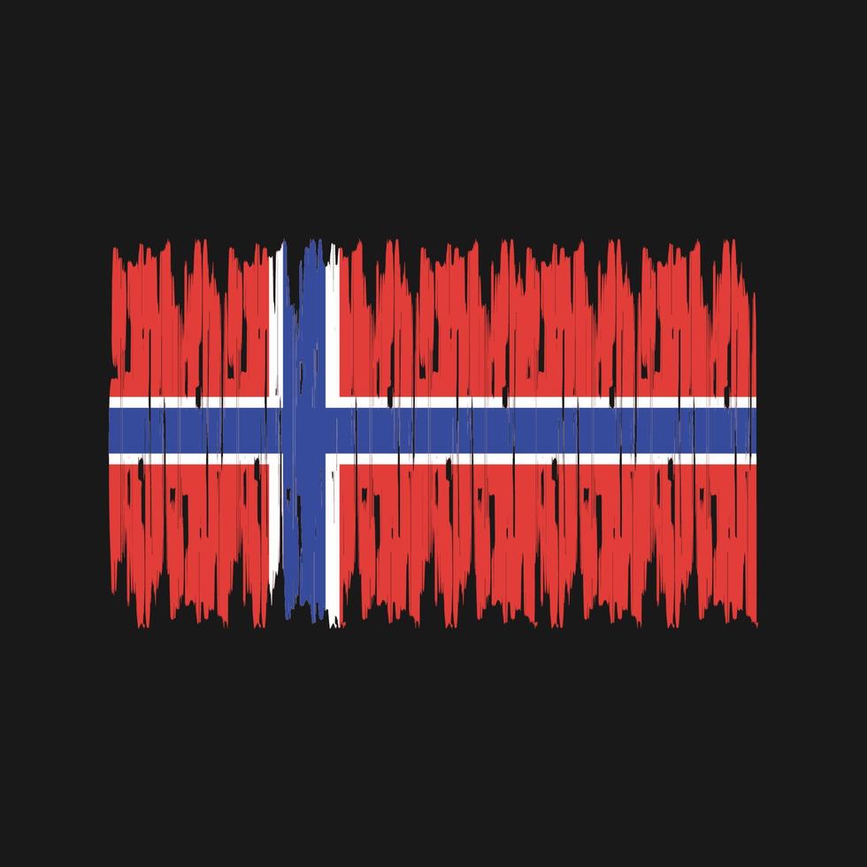 Noorse vlag penseelstreken. nationale vlag vector