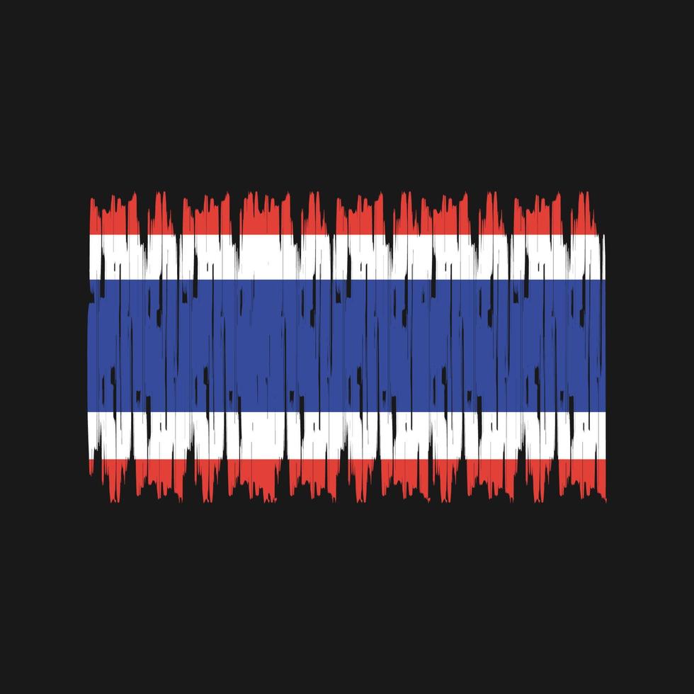 Thaise vlag penseelstreken. nationale vlag vector