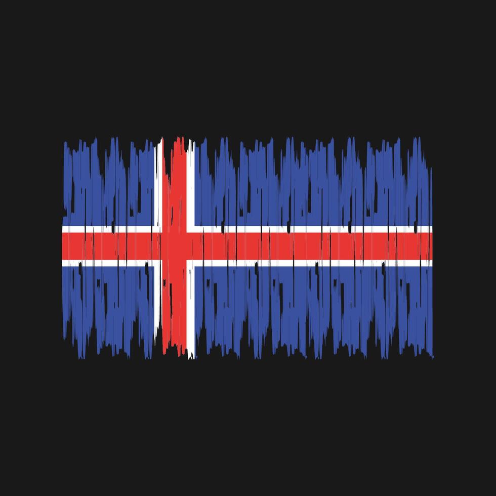 IJslandse vlag penseelstreken. nationale vlag vector