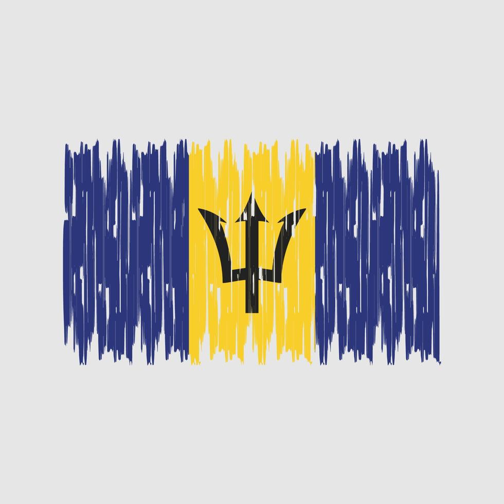 barbados vlag penseelstreken. nationale vlag vector