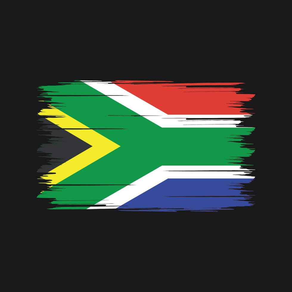 vlagborstel van zuid-afrika. nationale vlag vector