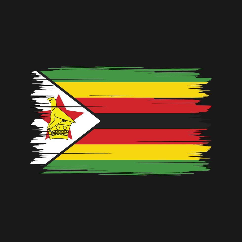 zimbabwaanse vlag borstel. nationale vlag vector