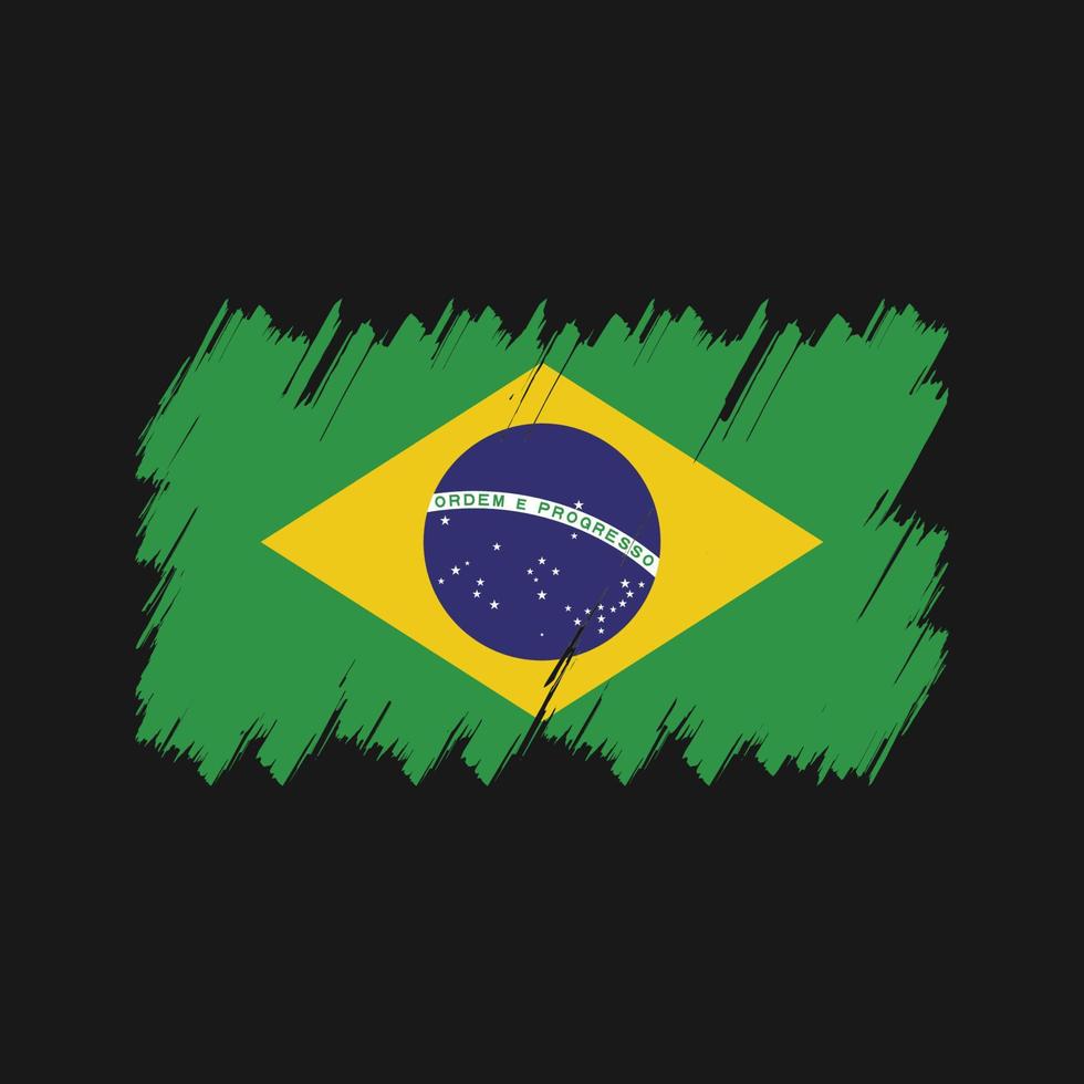 braziliaanse vlag borstel vector. nationale vlag vector