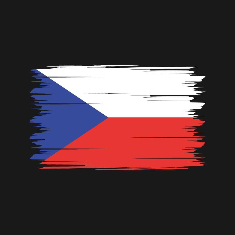 Tsjechische vlag borstel. nationale vlag vector