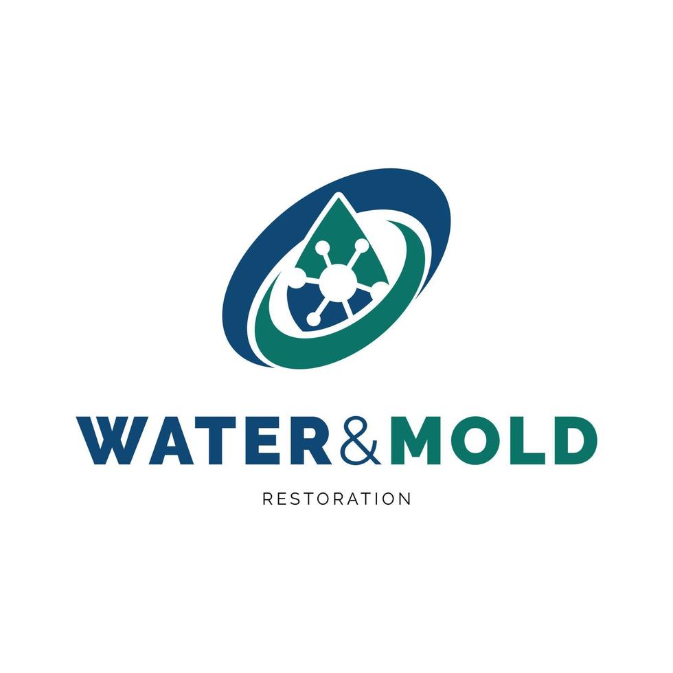 water schimmel restauratie pictogram logo ontwerp inspiratie vector