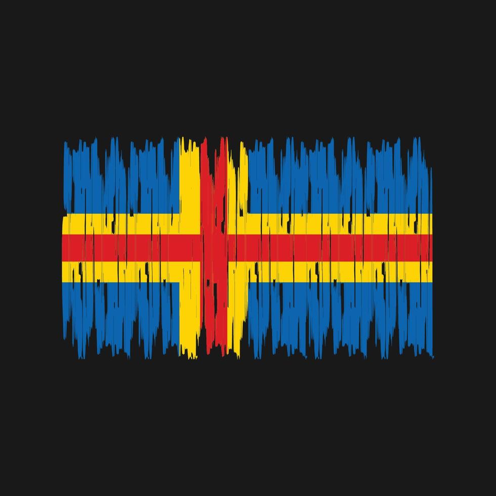 aland eilanden vlag penseelstreken. nationale vlag vector