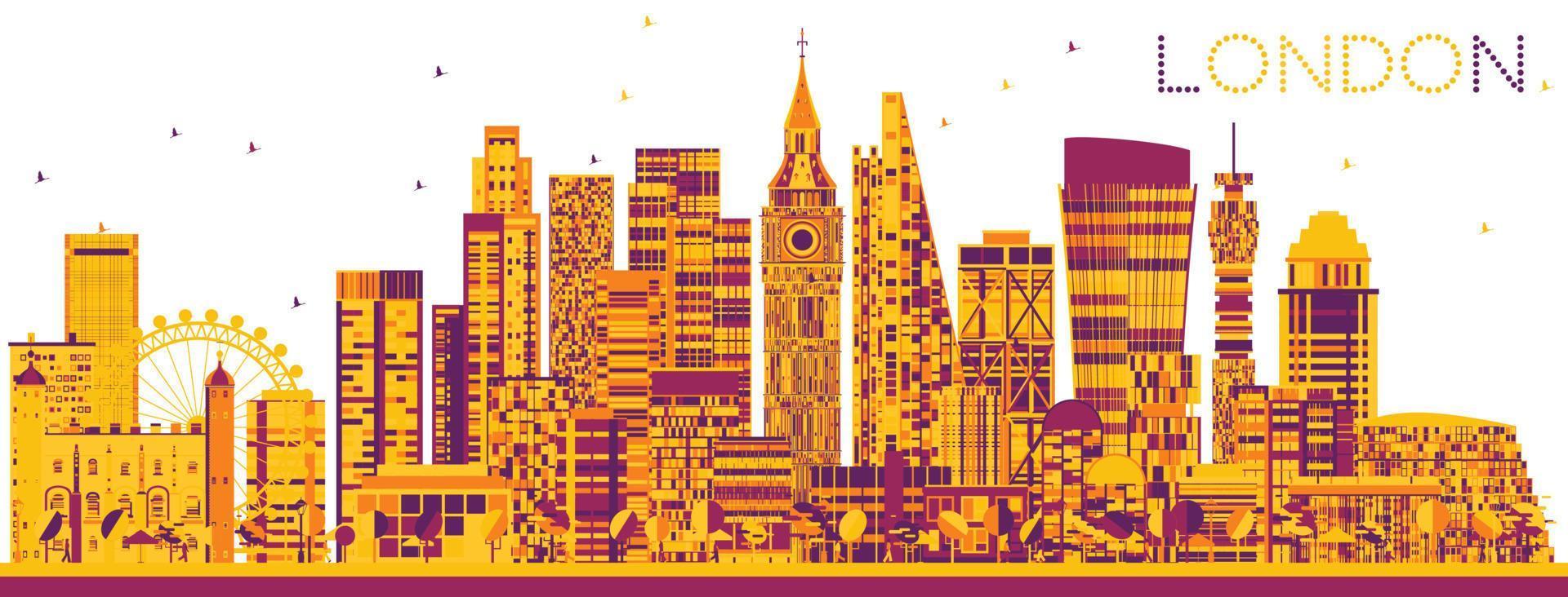 abstracte skyline van Londen met kleur gebouwen. vector