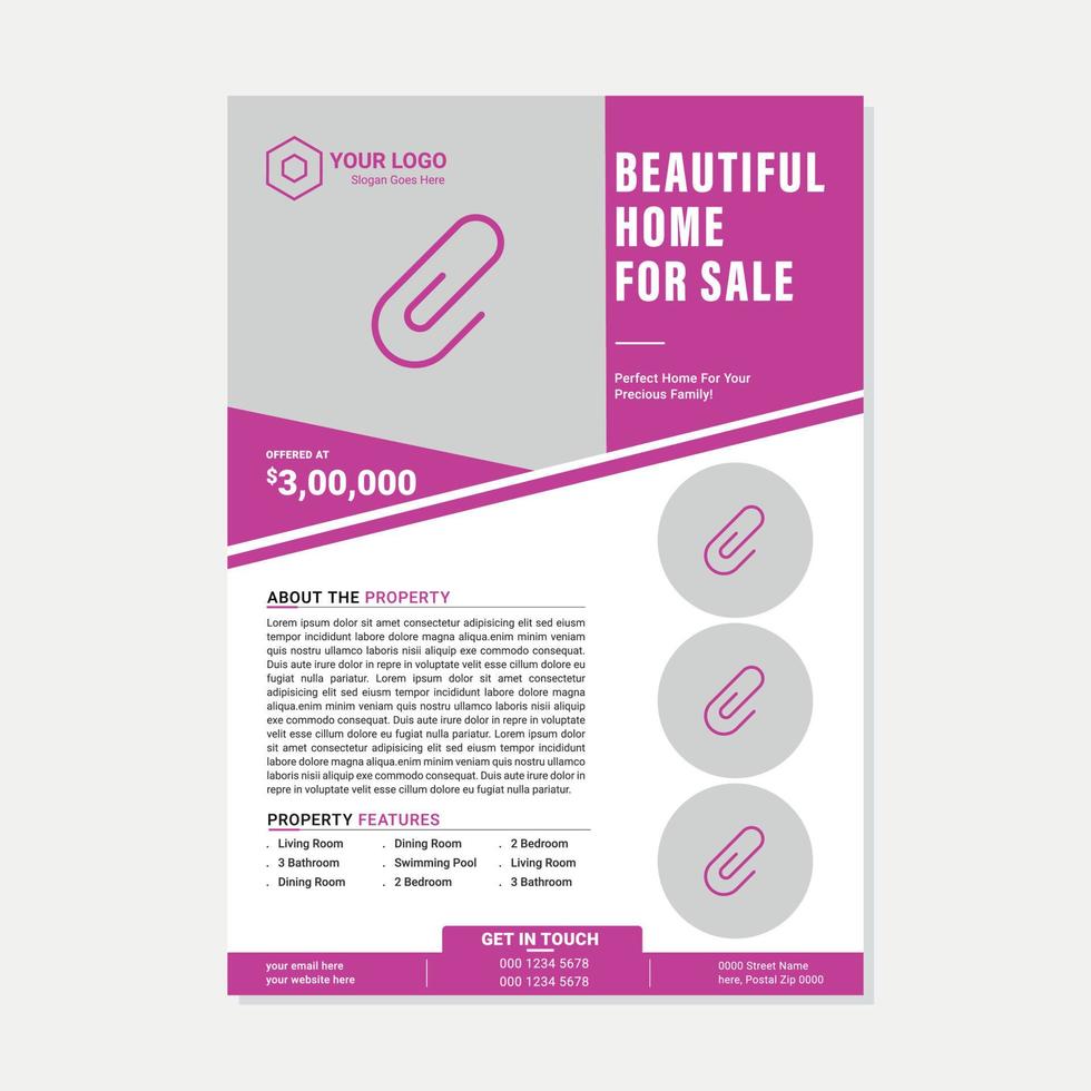 zakelijk zakelijk evenement onroerend goed flyer en brochure ontwerpsjabloon vector