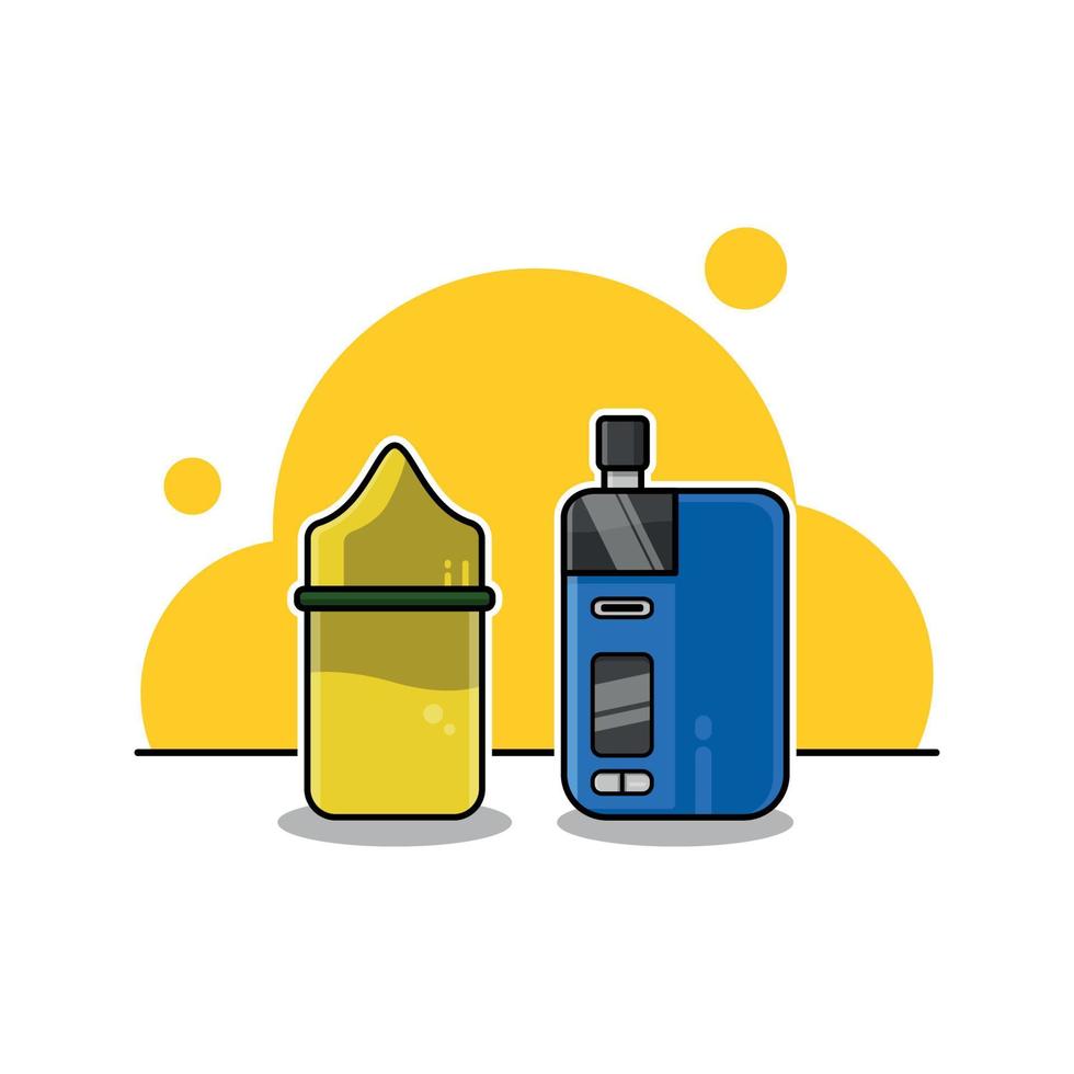 vape en vloeibare cartoon illustratie vector