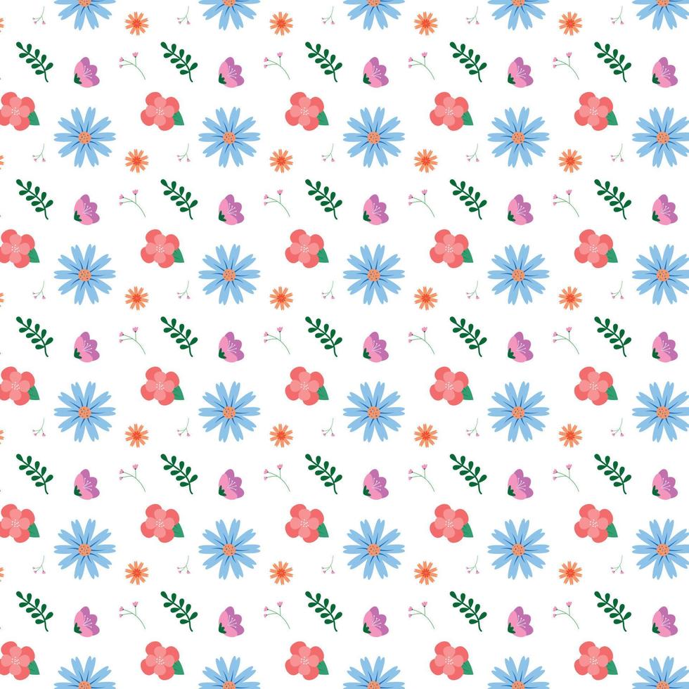 zacht en schattig patroon met bloemen in pastelkleuren vector
