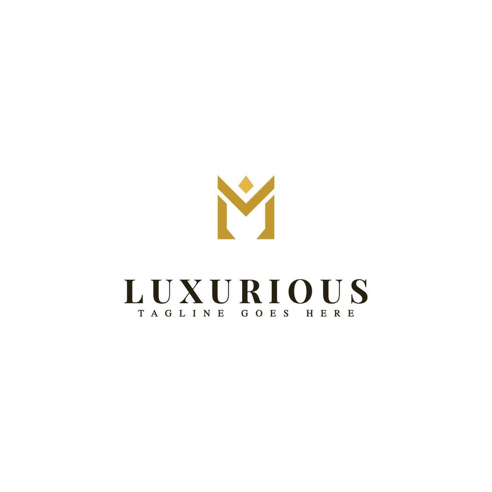 eenvoudige luxe koning logo letter m. vector