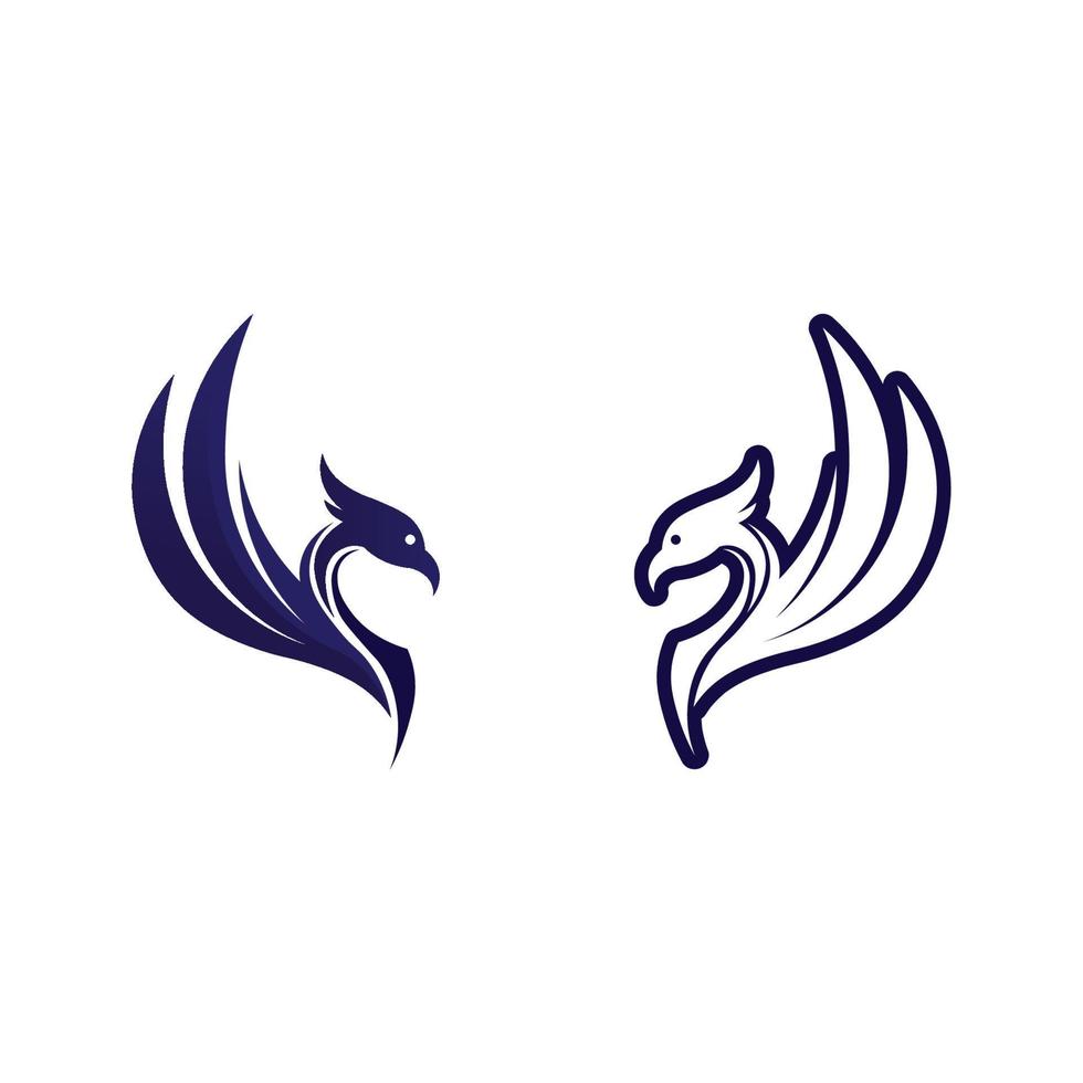 feniks vogel symbool en logo ontwerp vectorillustratie vector
