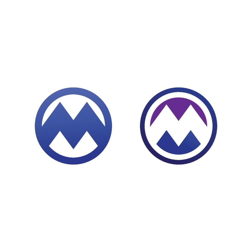 m letter en lettertype logo sjabloon vector
