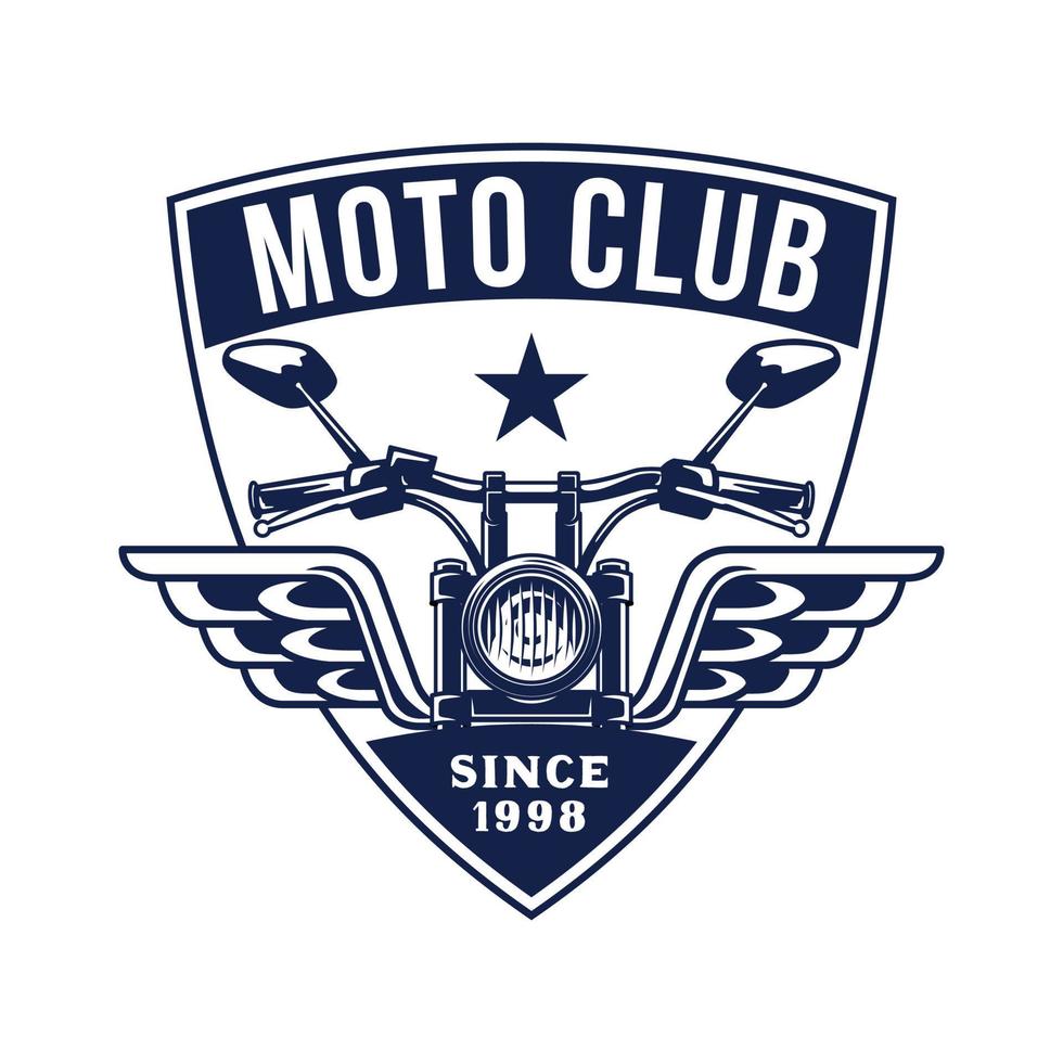 handgetekende motorcross adventure club logo badge vector