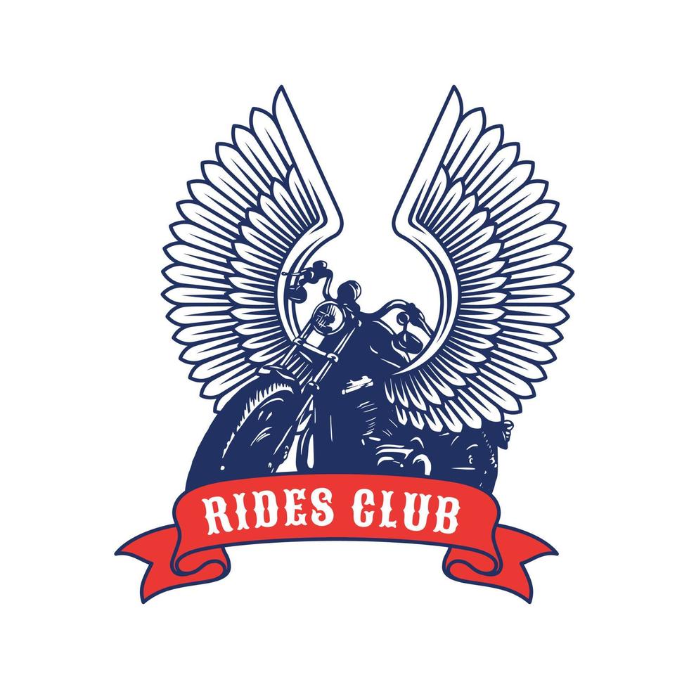 handgetekende motorcross adventure club logo badge vector