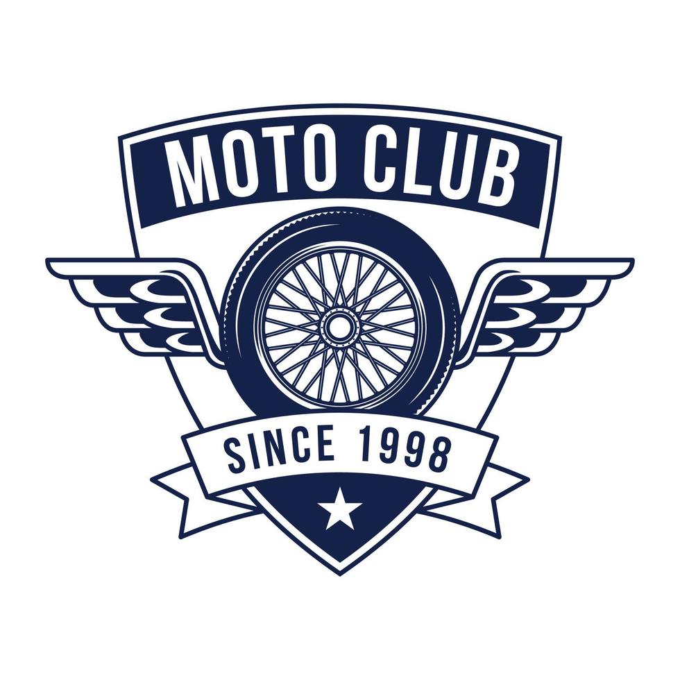 handgetekende motorcross adventure club logo badge vector