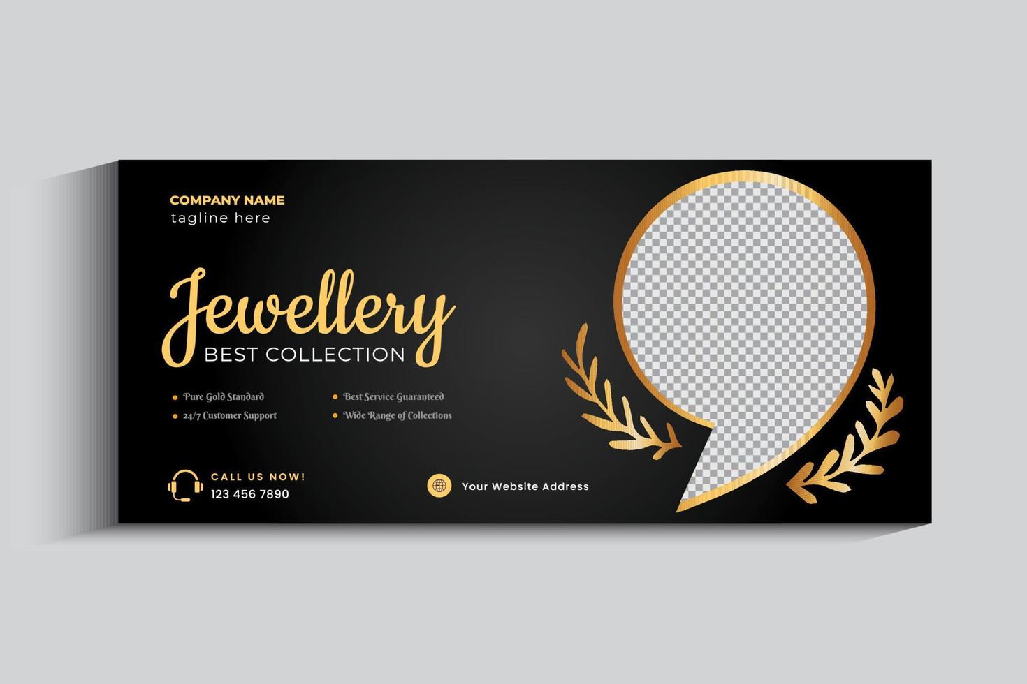 sieraden zakelijke dekking banner ontwerpsjabloon. gouden ornament social media bericht vector