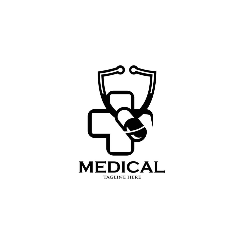 medisch vectorembleem. drogisterij logo, vector logo sjabloon