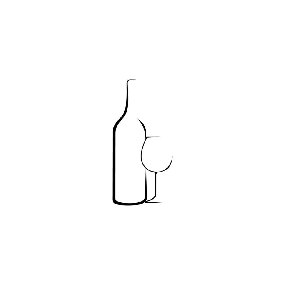 wijnglas. fles logo ontwerp achtergrond. vlakke stijl trend moderne logo ontwerp vectorillustratie. vector