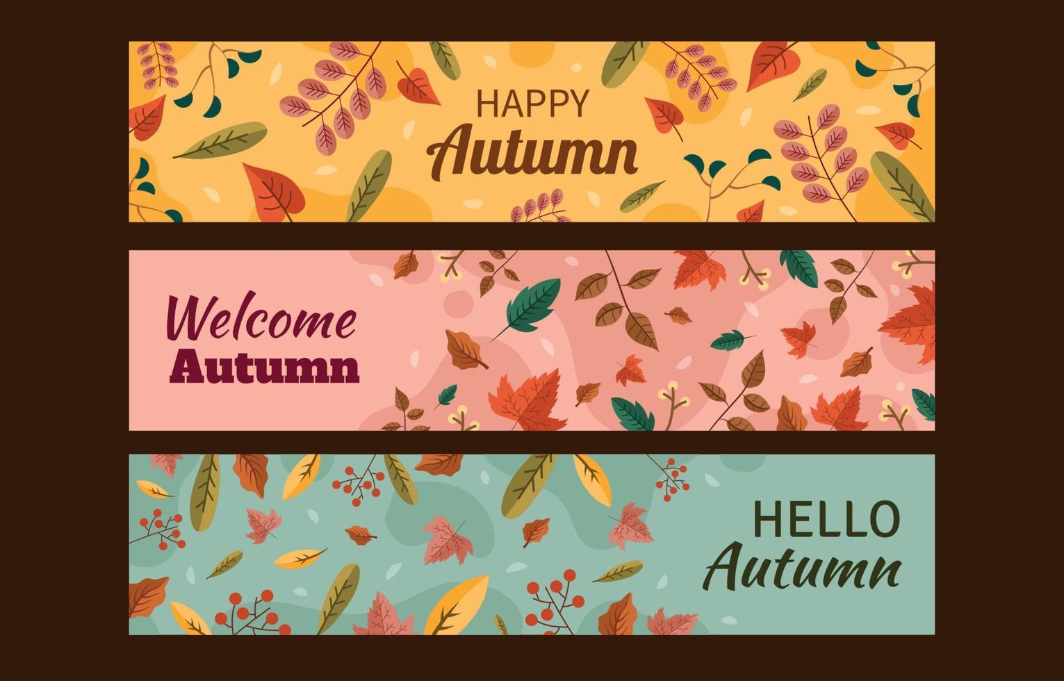 herfst banners sjabloon set vector