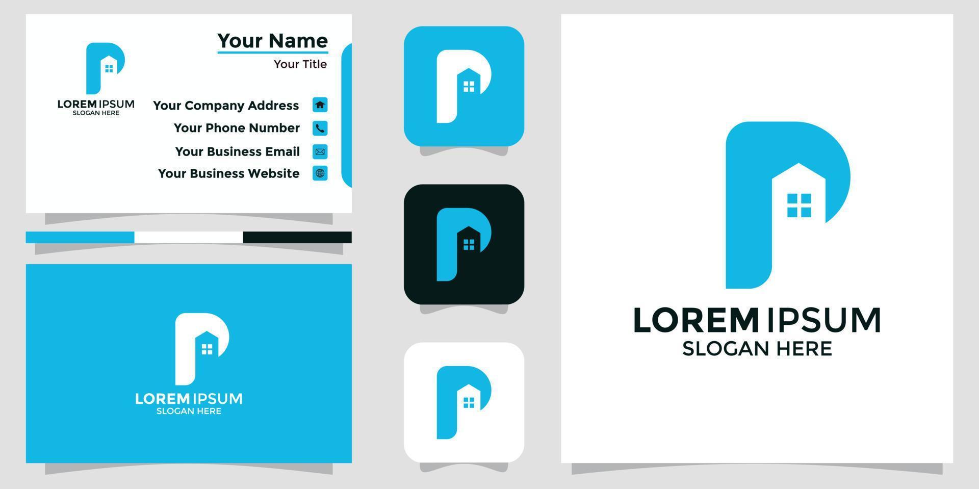 modern onroerend goed ontwerp logo en branding kaart vector