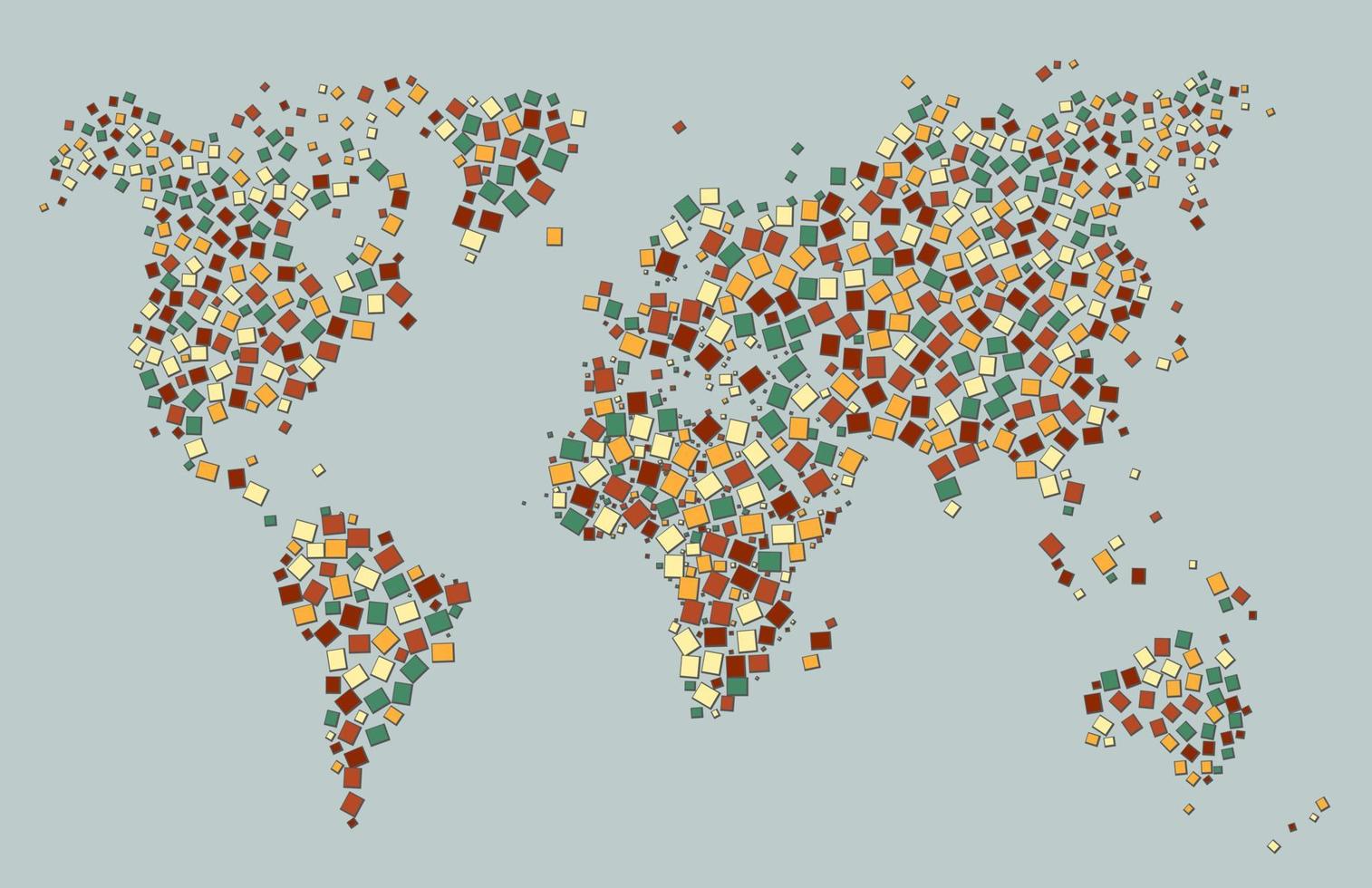 wereldkaart kleurrijke mozaïekkunst vector