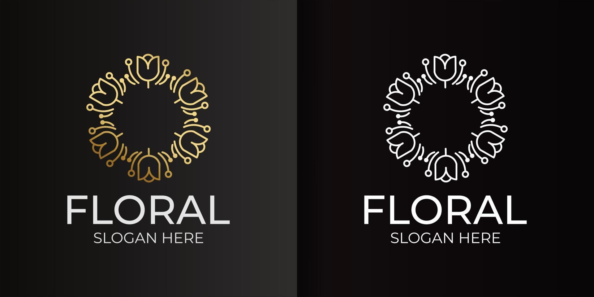 minimalistisch logo voor decoratieve bloemen vector