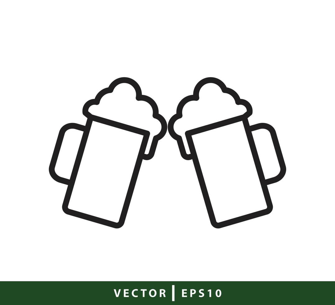 fles en glas pictogram vector logo ontwerp illustratie