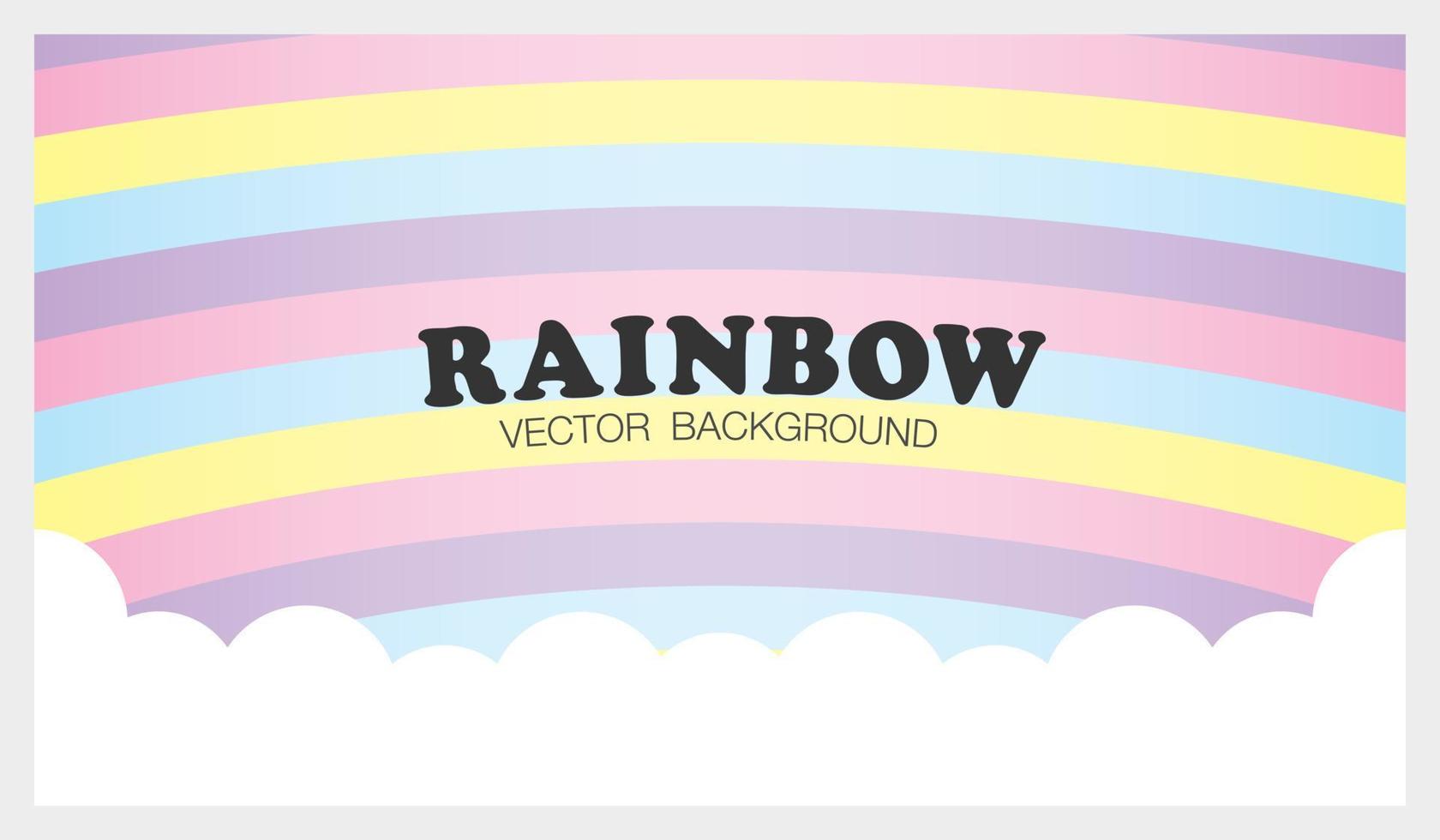 leuke girly pastel regenboog kleur achtergrond met witte wolk grafische vector