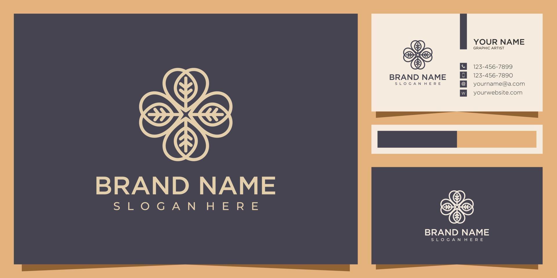 minimalistisch elegant bloemlogo-ontwerp met lijnkunststijl vector