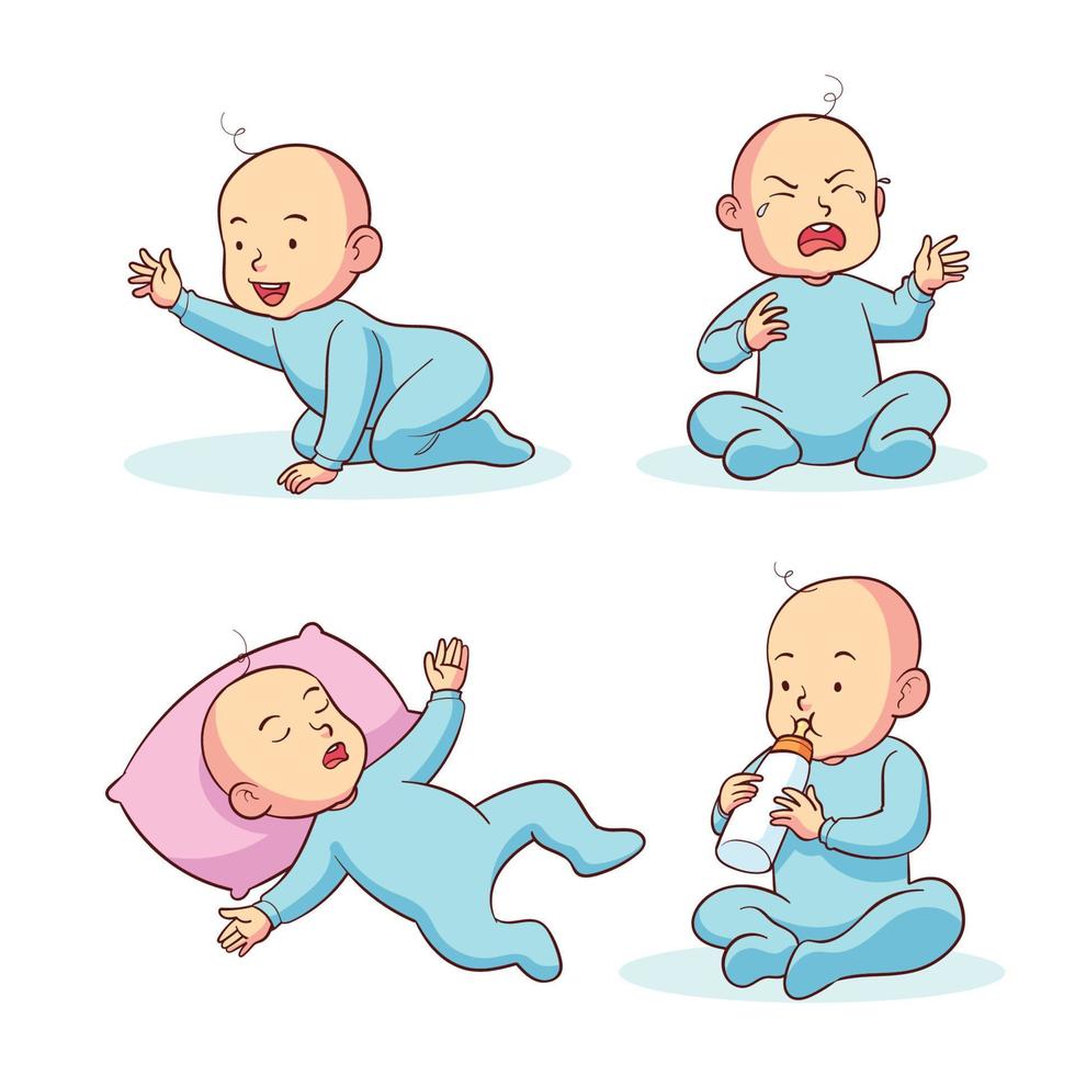 schattige baby activiteit vectorillustratie vector