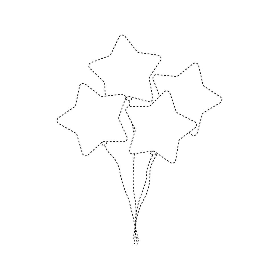 werkblad voor het traceren van sterrenballonnen voor kinderen vector