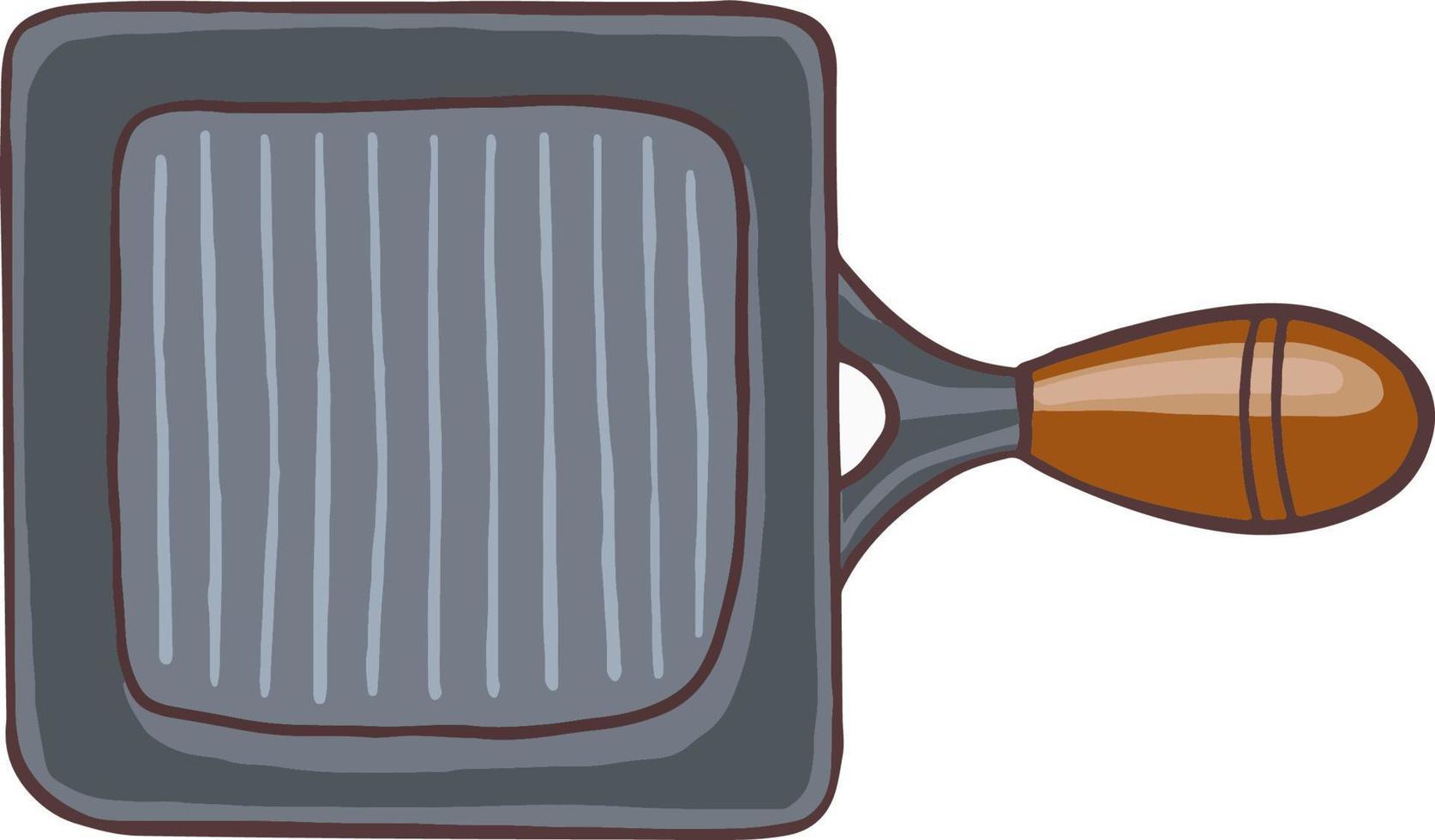 grillpan voor vlees, vis en bloemkool steak vectorillustratie vector