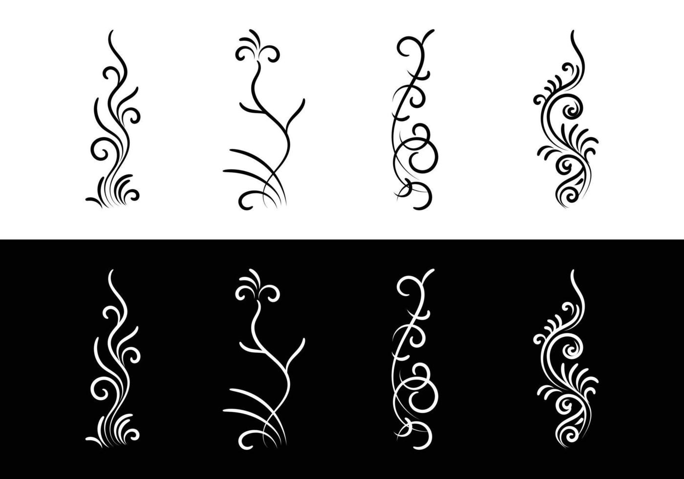 vector illustratie set grens kalligrafische en scheidingslijnen decoratieve en decoratieve monogrammen en kalligrafische randen.