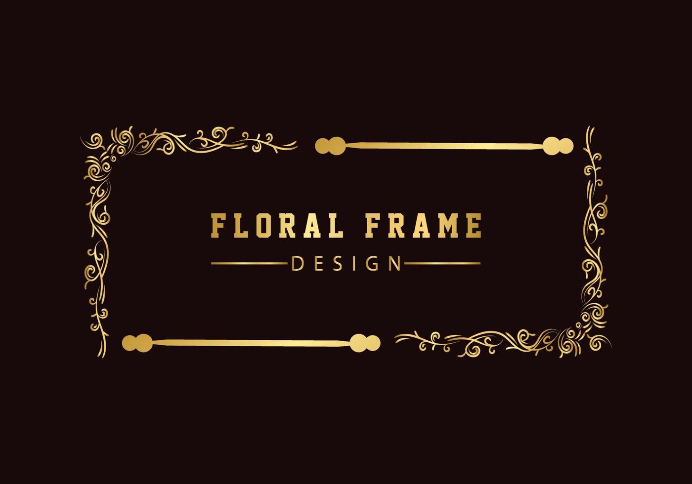 gouden decoratieve bloemen luxe frame. retro bloemenpatroon. vector